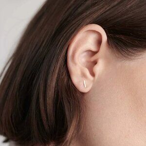Kathleen Whitaker Gold Staple Stud Earring